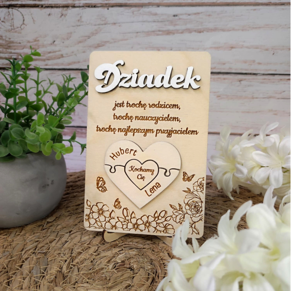 tabliczka, dla dziadka, dzień dziadka, od wnuków, babcia, dla babci, serce